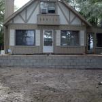 Showing the foundation of the lake facing addition.